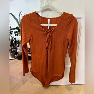 Cognac/ Rust Onesie Long Sleeve Shirt